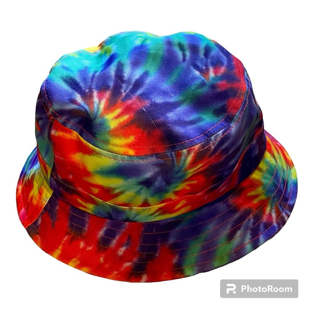 PAG - unisex - tie dye bucket hat - measures 22” - rich jewel tones - EUC